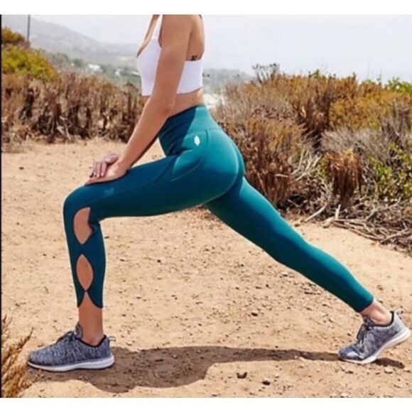 Free People Movement Infinity Leggings Teal Size Small Yoga - Picture 1 of 6